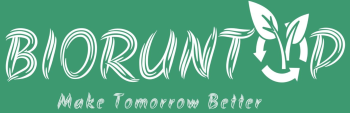BIORUNTOP logo with the tagline 'Make Tomorrow Better,' featuring leaf motifs symbolizing sustainability